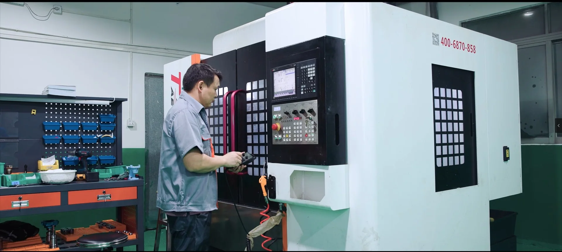 DJF operator working at a CNC machine